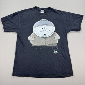 Vintage 90s South Park Eric Cartman‎ Graphic T-Shirt Faded Mens XL Black